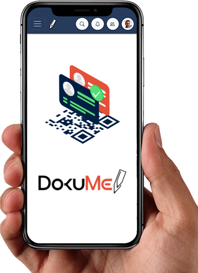 Beispiel der DokuMe Wallet App auf einem iPhone. Die App funktioniert sowohl auf dem Smartphone, Tablet als auch am Desktop mit Webcam.